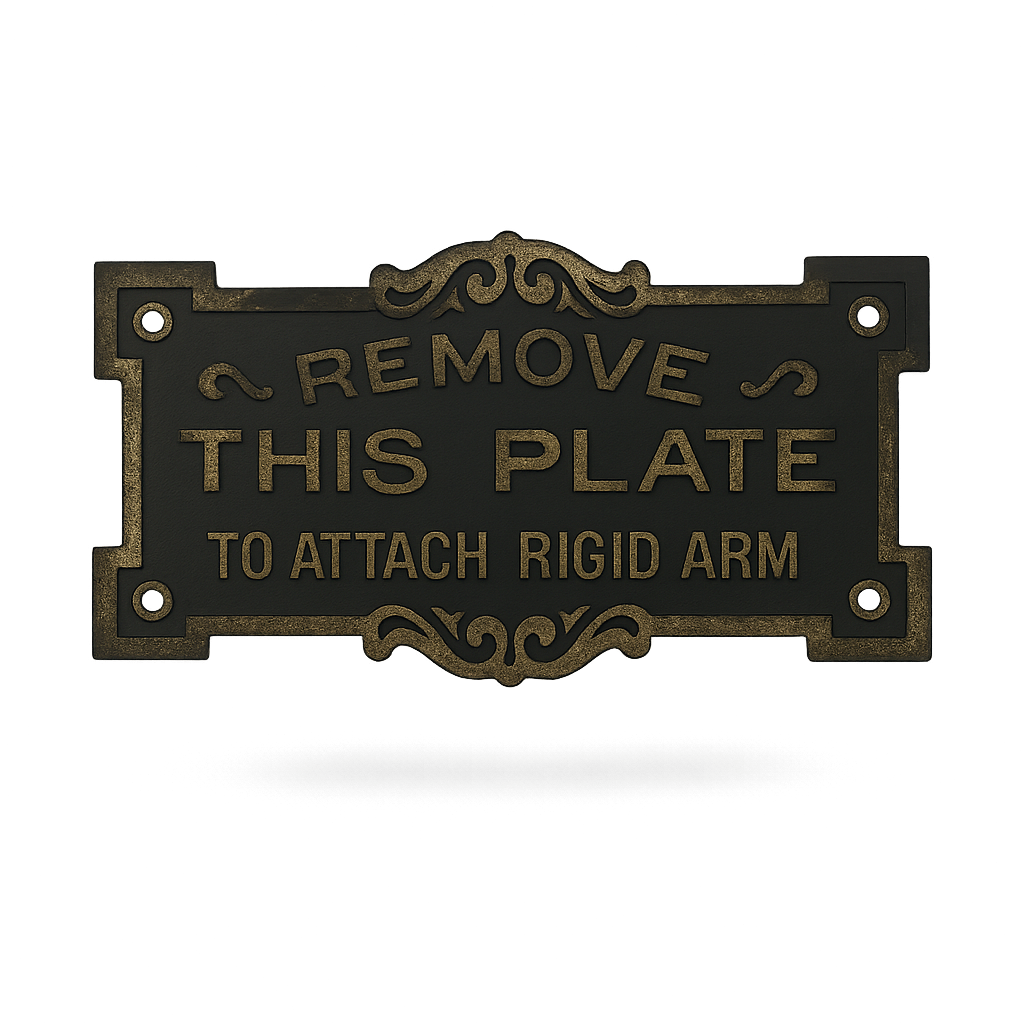 Victor Instruction Plate for Attaching Rigid Arm Assembly