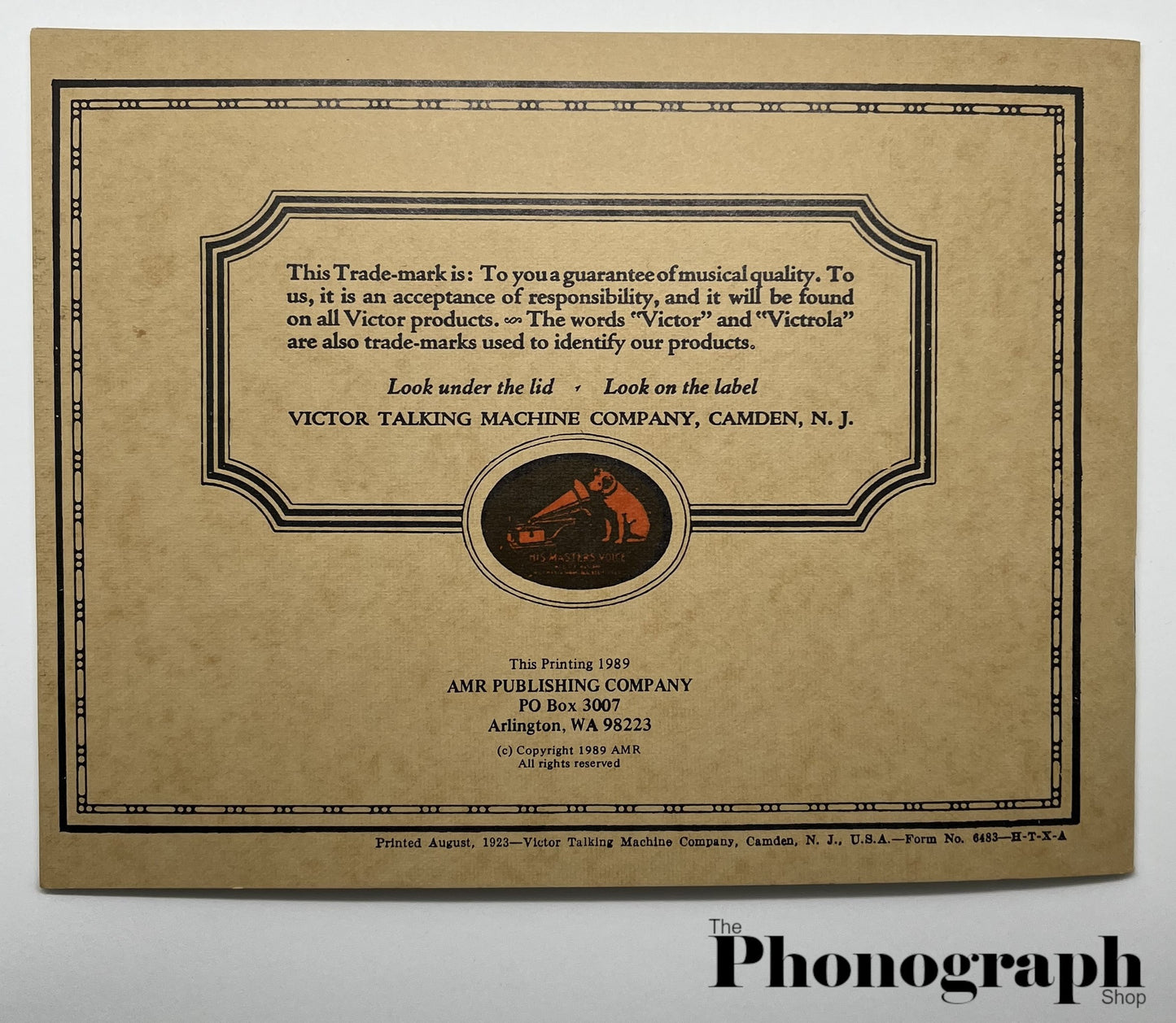 Victor 1923 Victrola Catalog (6483HTXA) - Reprint