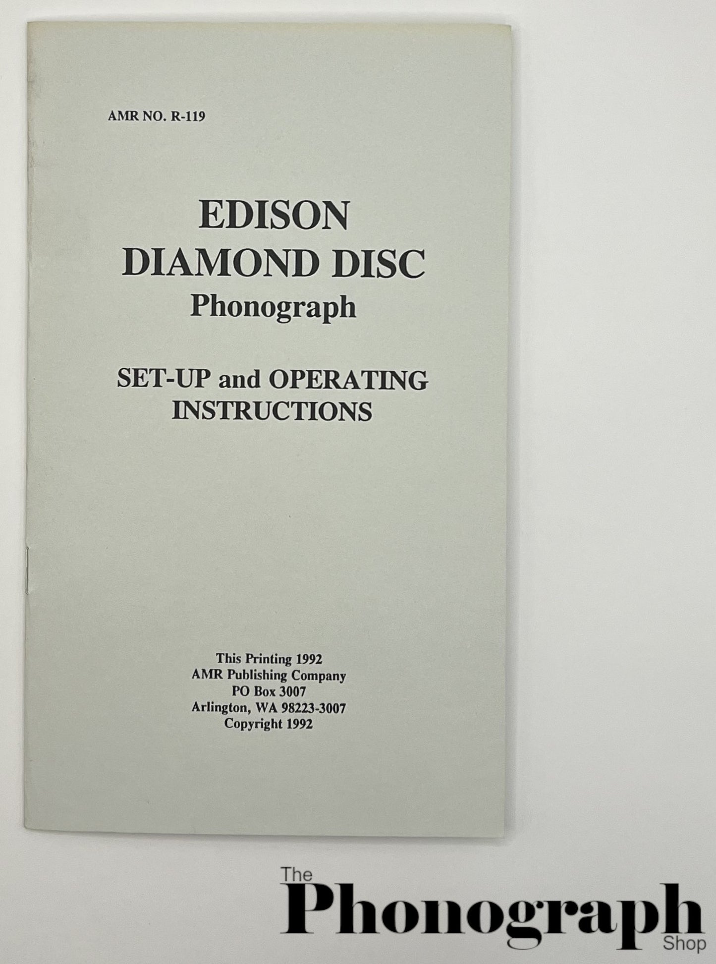 Edison Diamon Disc Instruction Manual from 1920 (15230-132M-2003) - Reprint