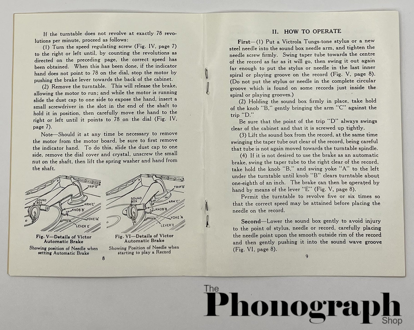 Victor Victrola Instruction Manual from 1923 (8518-230421) - Reprint
