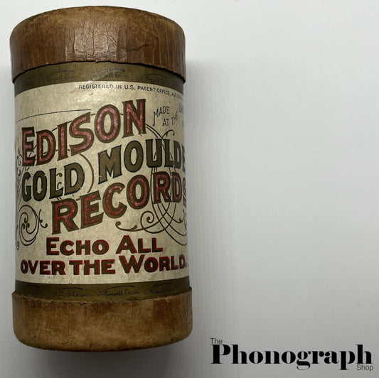 "Certified Original" Edison Gold Moulded Cylinder Record Box - Empty (GM001)