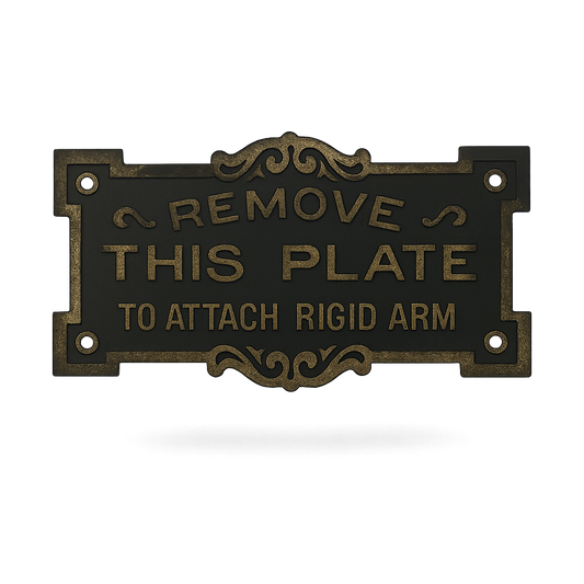 Victor Instruction Plate for Attaching Rigid Arm Assembly