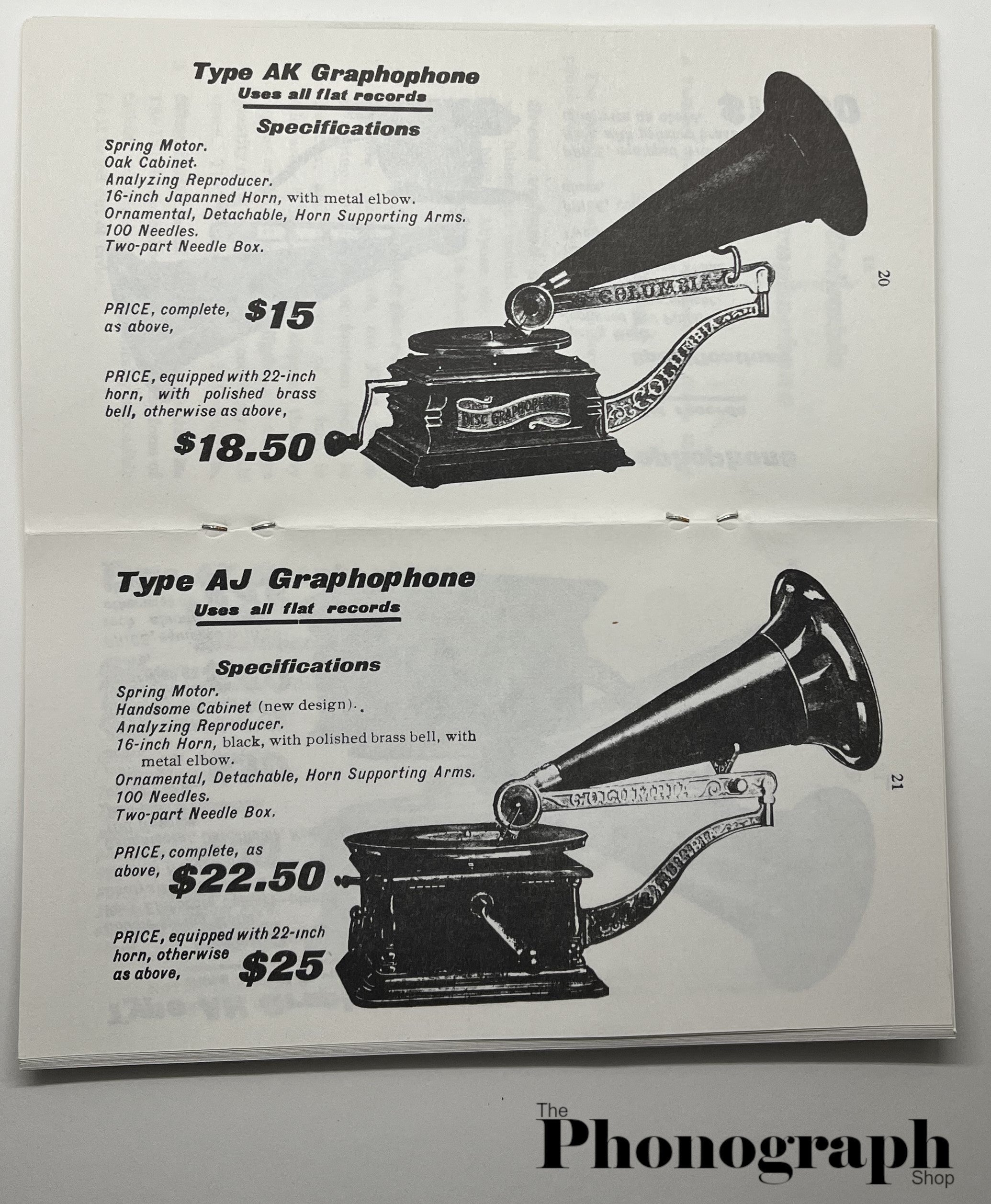 Columbia Graphophone Catalog (1904) Reprint The Phonograph Shop