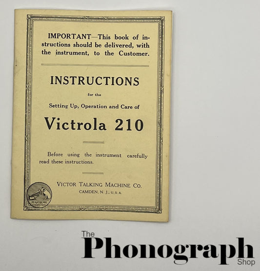 Victor Victrola Instruction Manual from 1923 (8518-230421) - Reprint