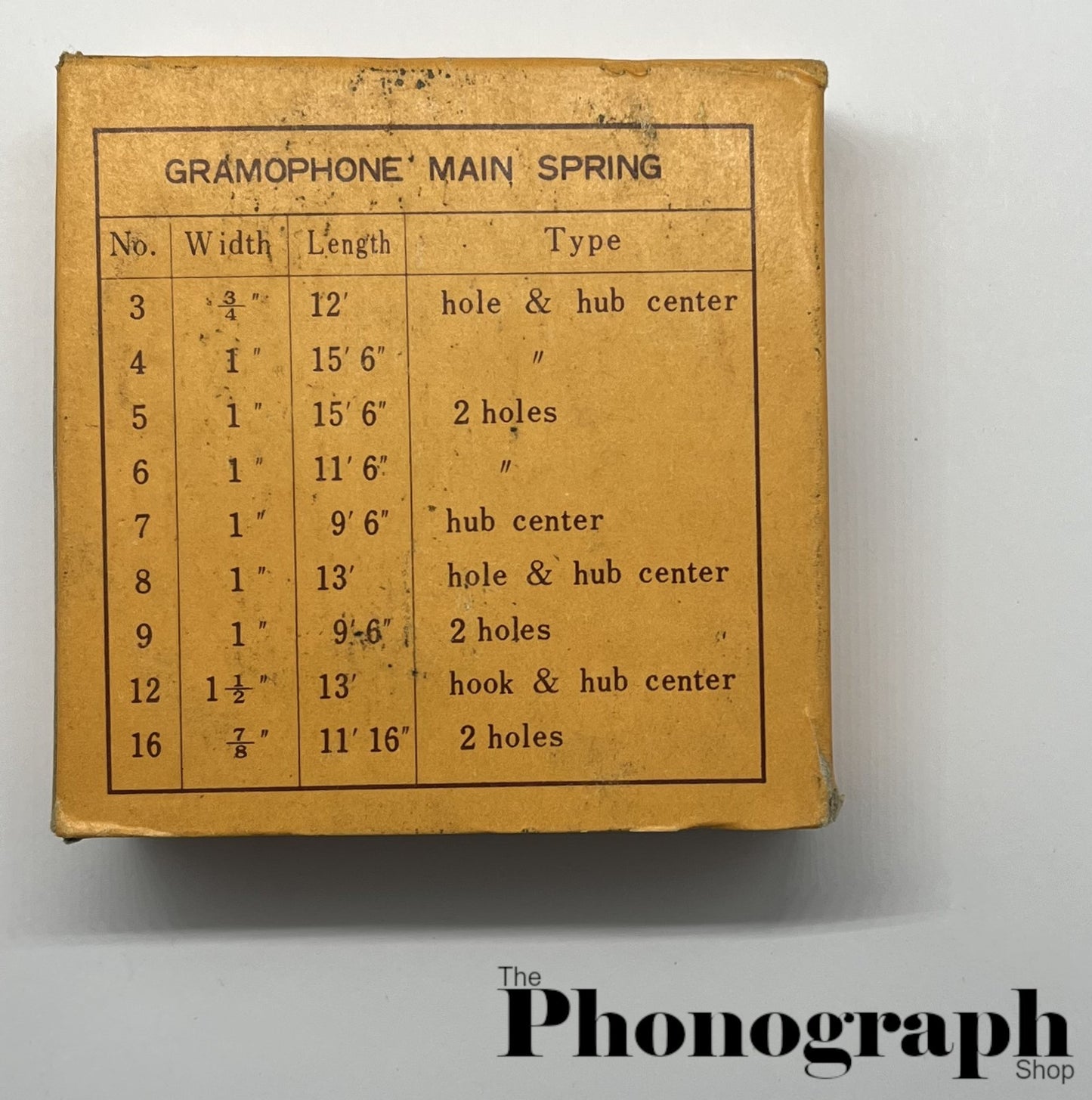 "Perfekto" Gramophone Main Spring #4 Box