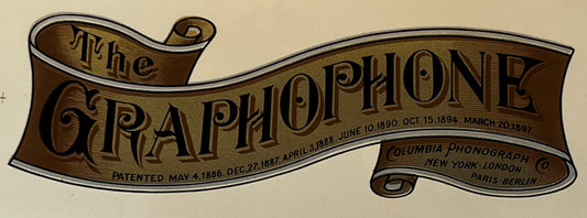 Columbia Graphophone NY Paris Banner Decal Small