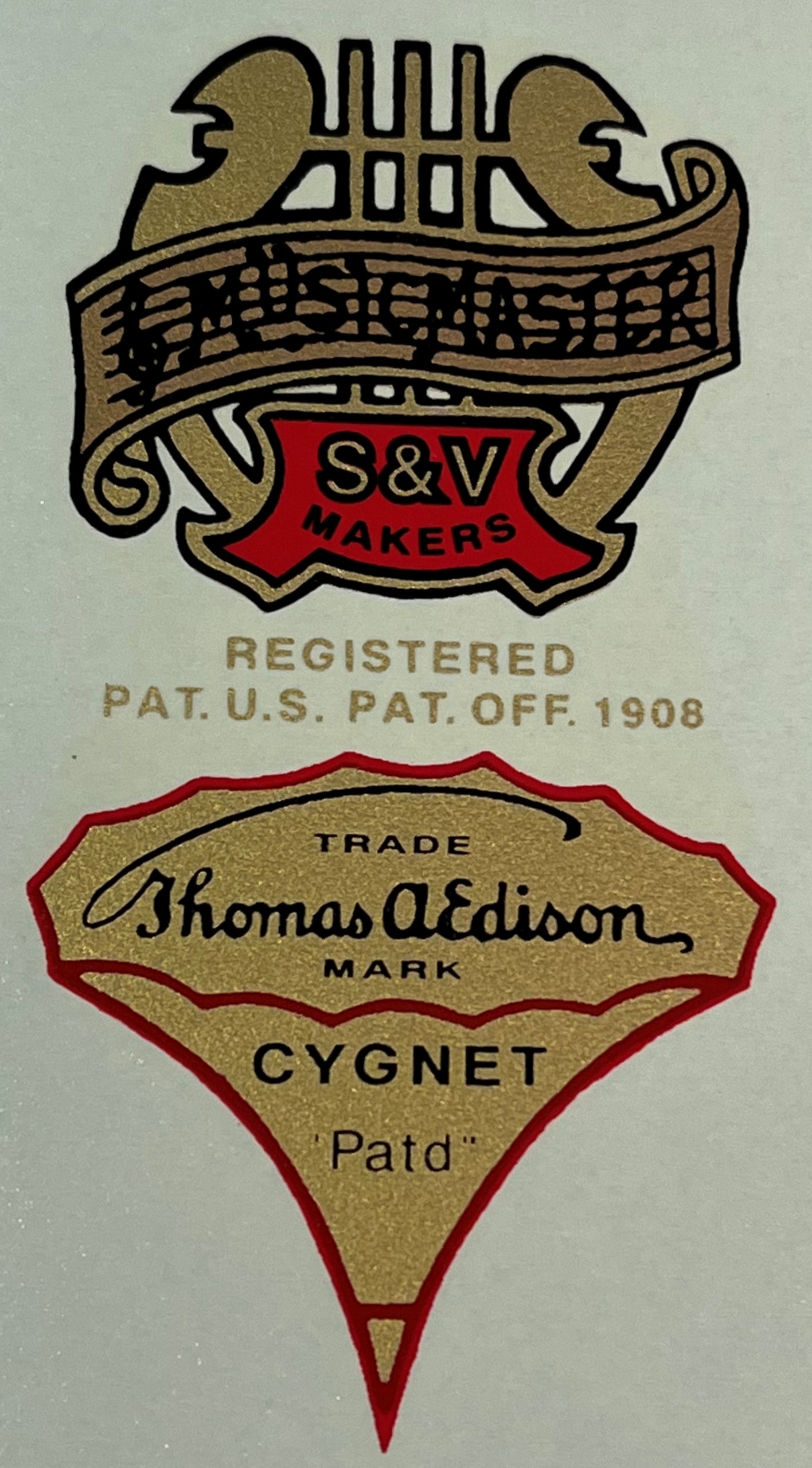Edison Cygnet Music Master Trademark Decal 10007
